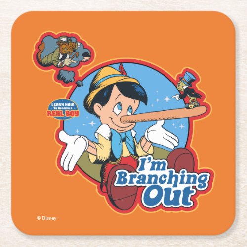 Pinocchio  Im Branching Out Square Paper Coaster