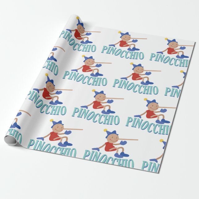 Pinocchio Kid Wrapping Paper (Unrolled)