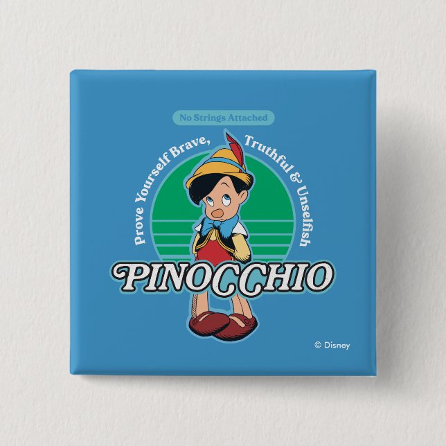 Pinocchio | No Strings Attached Button (Front)