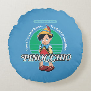 Pinocchio No Strings Attached Round Pillow