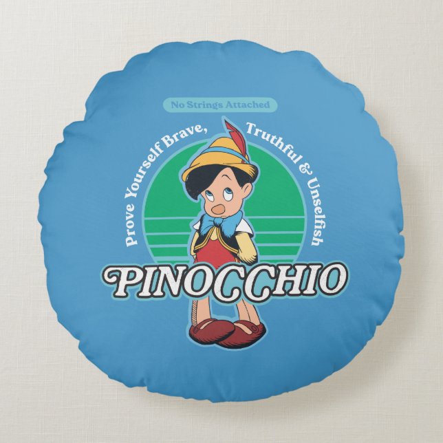Pinocchio | No Strings Attached Round Pillow (Front)