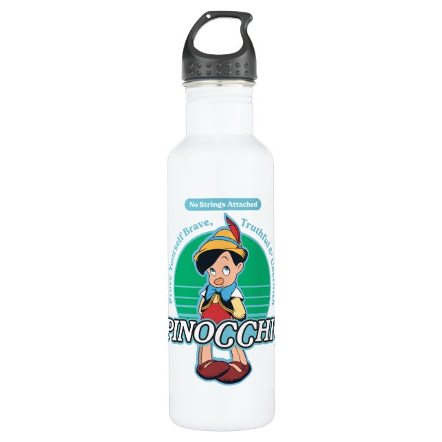 Pinocchio | No Strings Attached Stainless Steel Water Bottle (Front)
