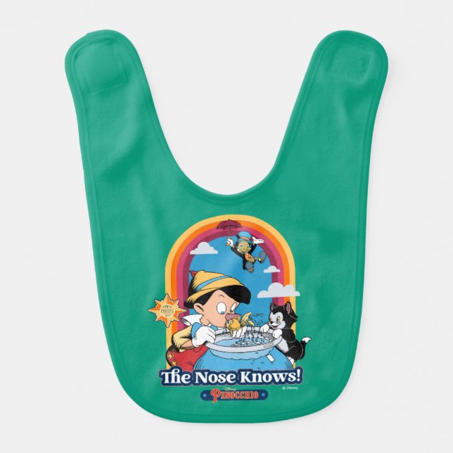 Pinocchio | The Nose Knows Baby Bib (Front)