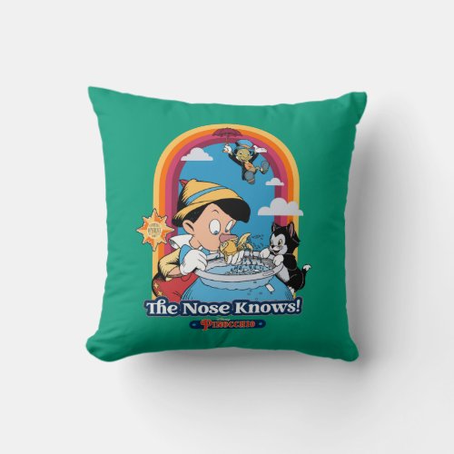 Pinocchio  The Nose Knows Throw Pillow
