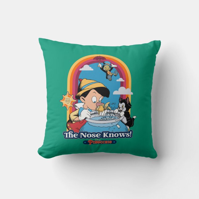 Pinocchio | The Nose Knows Throw Pillow (Front)