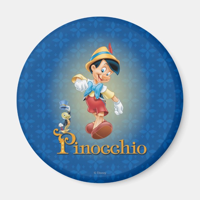 Pinocchio with Jiminy Cricket 2 Magnet (Front)