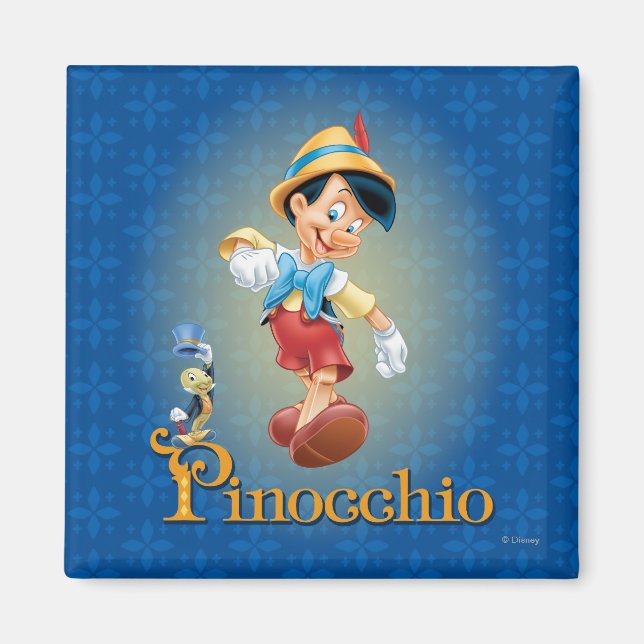 Pinocchio with Jiminy Cricket 2 Magnet (Front)