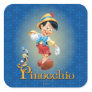 Pinocchio with Jiminy Cricket 2 Square Sticker