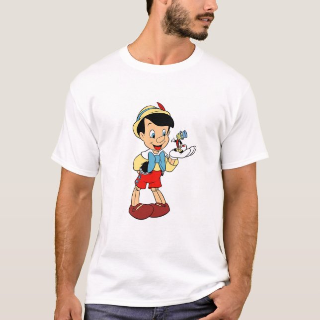 Pinocchio with Jiminy Cricket Disney T-Shirt (Front)
