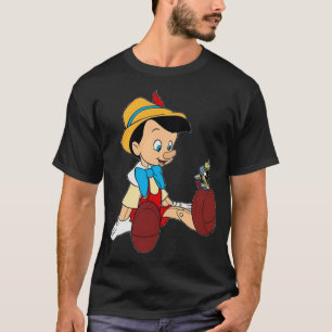 Pinochio And Talking Cricket Blue Sticker T-Shirt
