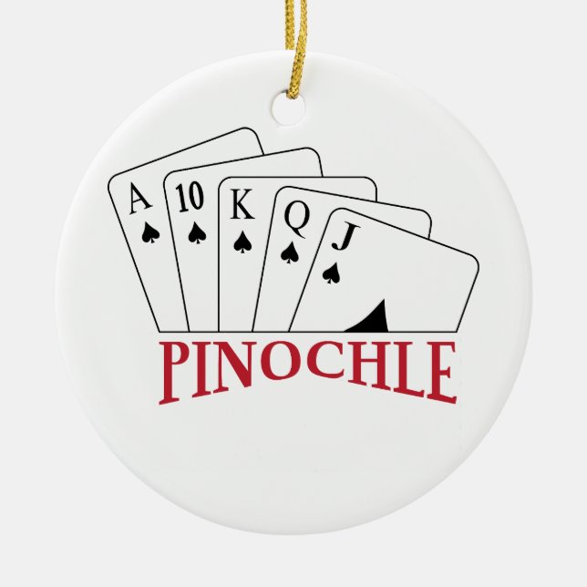 Pinochle Cards Ceramic Ornament (Front)