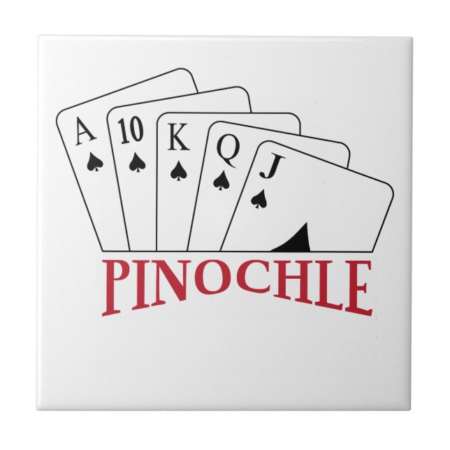 Pinochle Cards Ceramic Tile (Front)