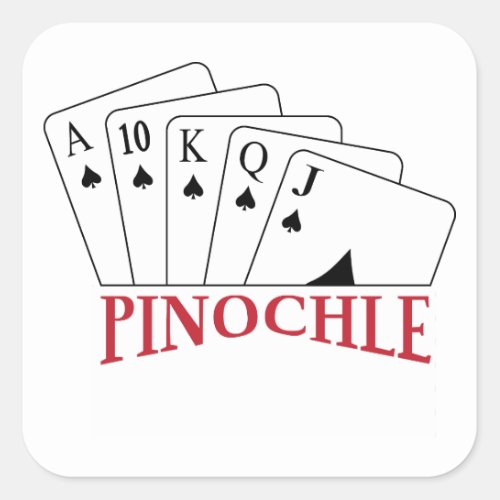 Pinochle Cards Square Sticker