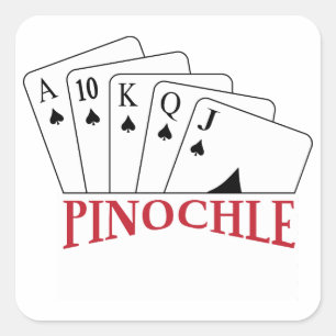 Pinochle Cards Square Sticker