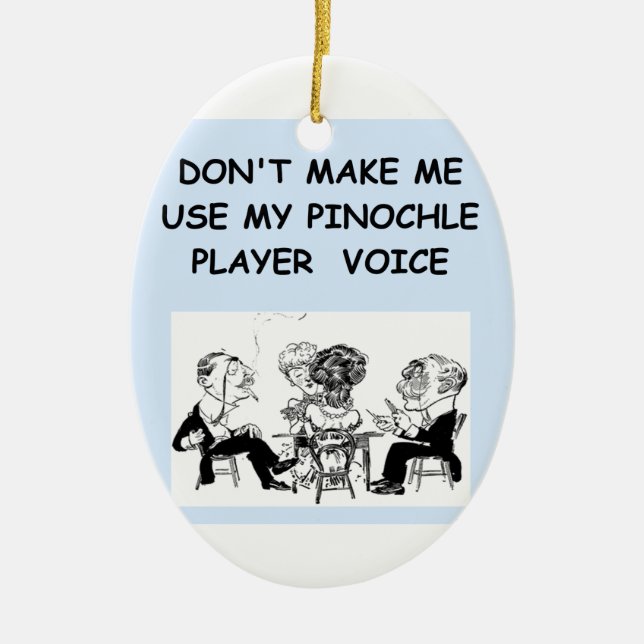 pinochle ceramic ornament (Front)