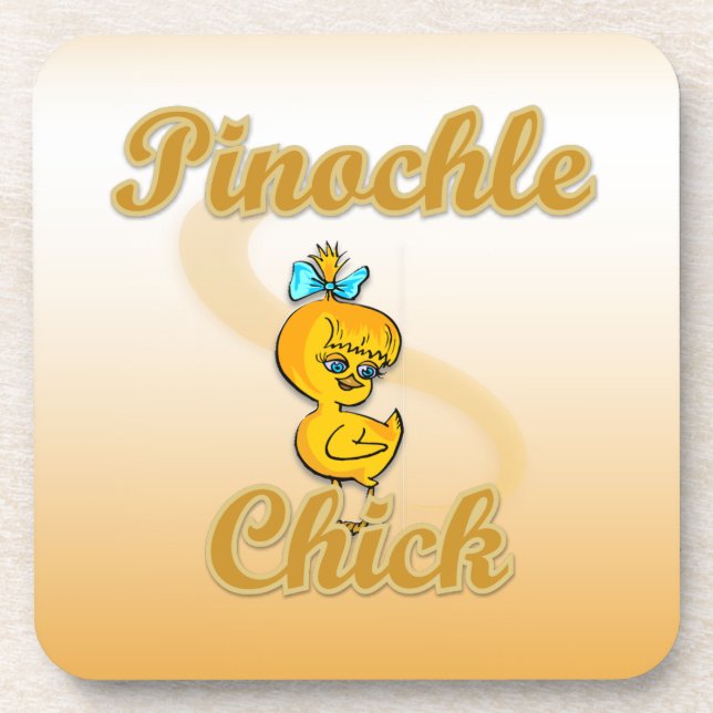 Pinochle Chick Drink Coaster (Front)