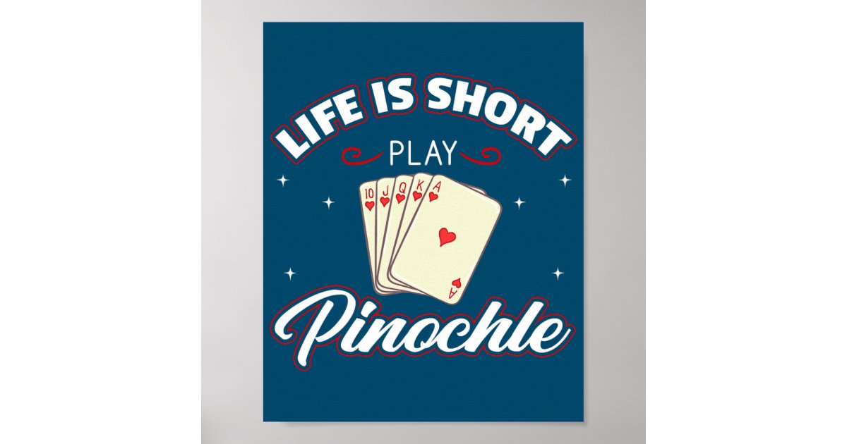 Pinochle Game Rules Cards Double Deck Points Poster | Zazzle