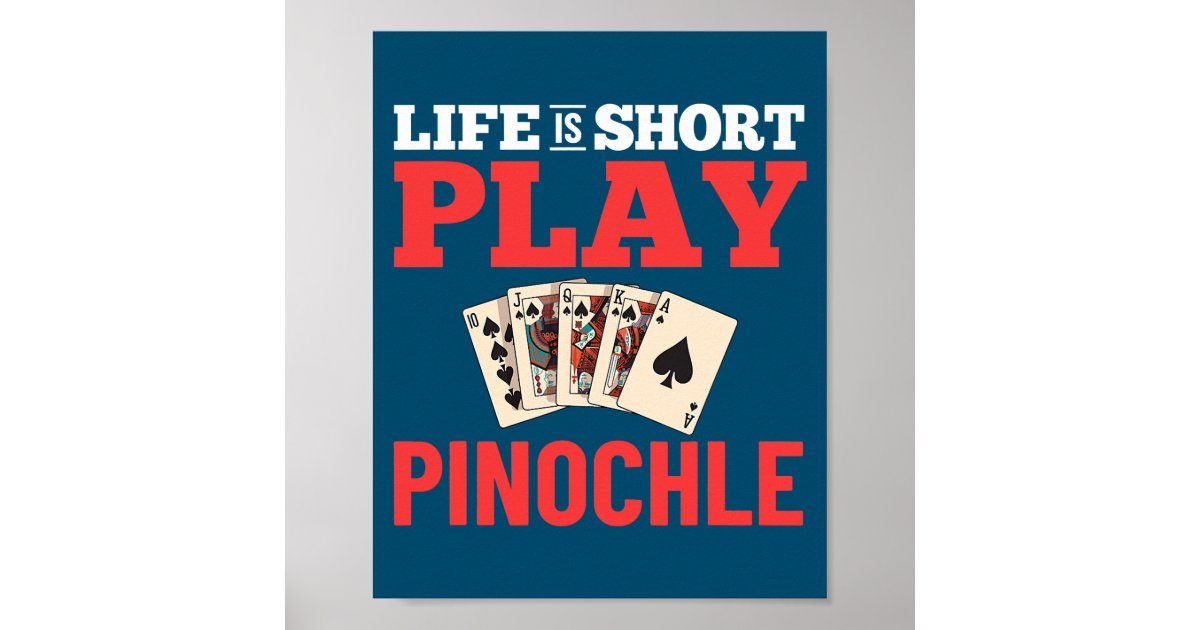 Pinochle Game Rules Cards Double Deck Points Poster | Zazzle