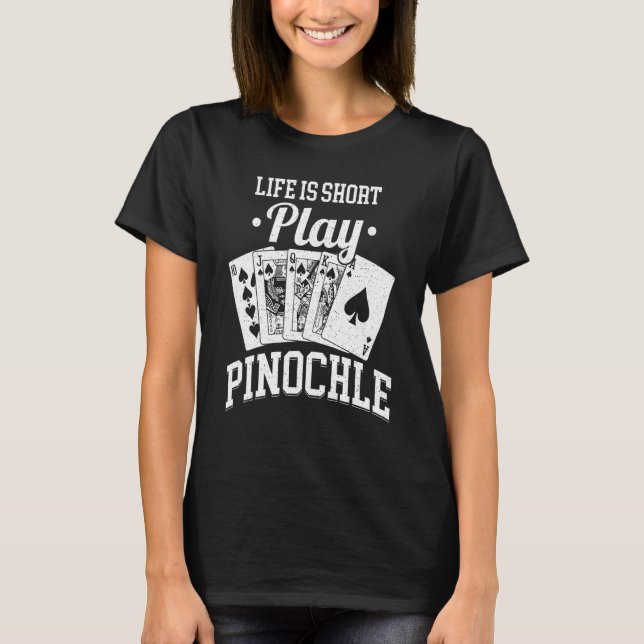 Pinochle Game Rules Cards Double Deck Points T-Shirt (Front)