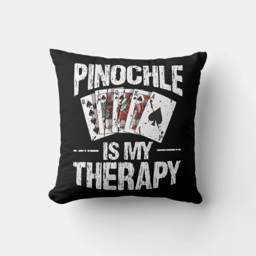 Pinochle Game Rules Cards Double Deck Points Throw Pillow
