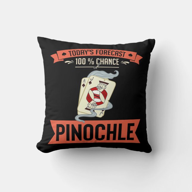 Pinochle Game Rules Cards Double Deck Points Throw Pillow (Front)