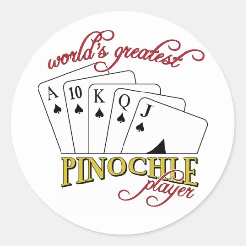 Pinochle Player Classic Round Sticker