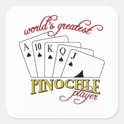 Pinochle Player Square Sticker