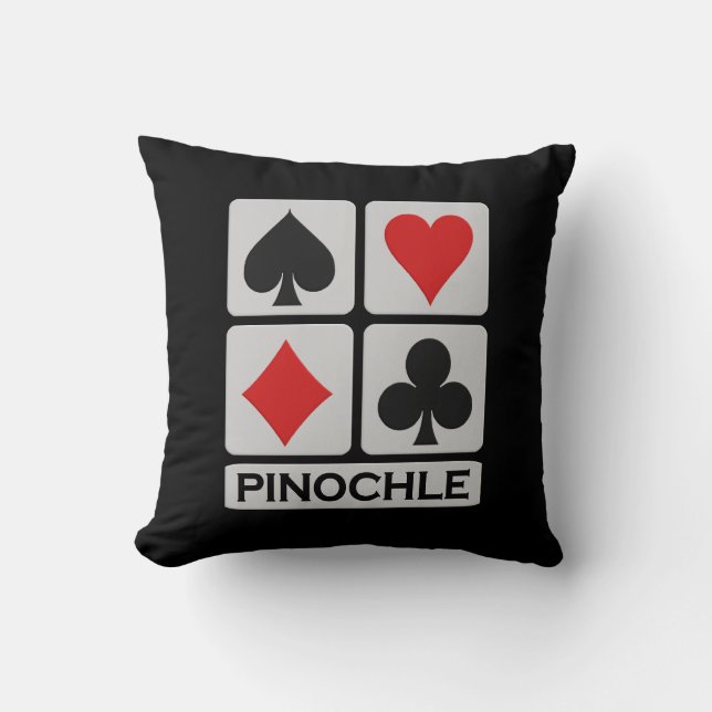 Pinochle Player throw pillow (Front)