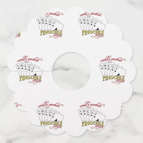 Pinochle Player Wine Glass Tag