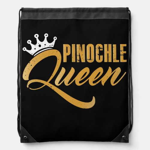 Pinochle Queen Card Game Gamer Player Trick Drawstring Bag