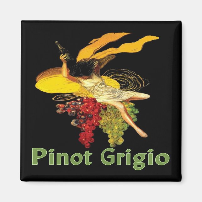 Pinot Grigio Wine Maid Magnet (Front)