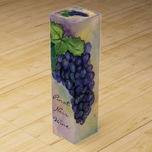 Pinot Noir Red Wine Grapes Custom Bottle Gift Box