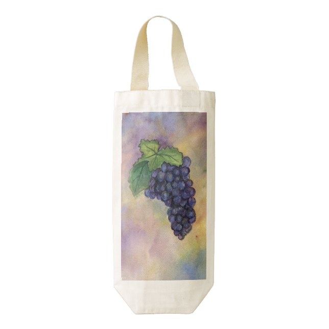 Pinot Noir Red Wine Grapes Custom Wine Tote Bags (Front)