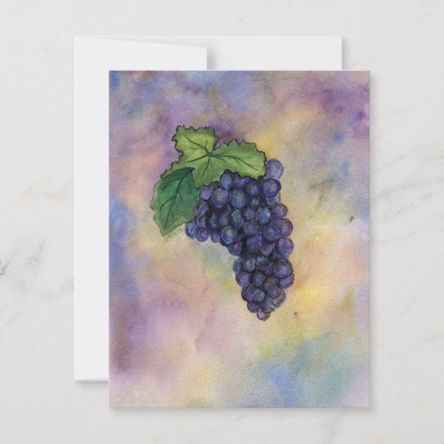Pinot Noir Red Wine Grapes Invitations or Invites (Front)