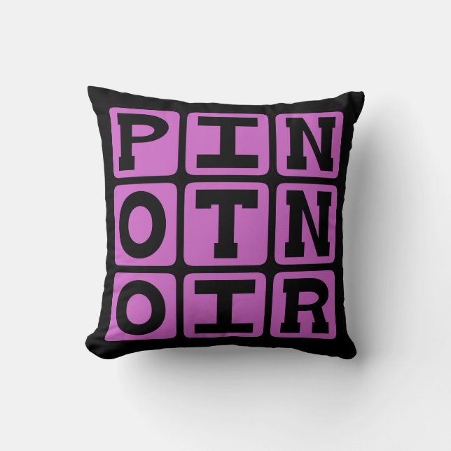 Pinot Noir, Red Wine Throw Pillow (Front)