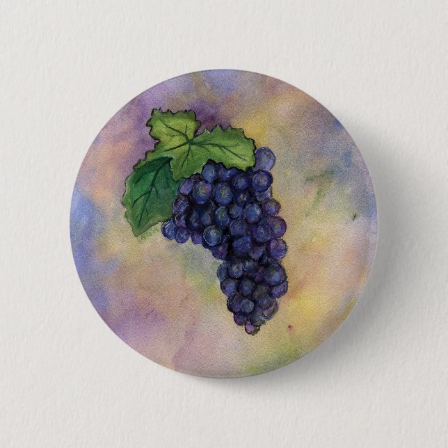 Pinot Noir Wine Grapes Button (Front)