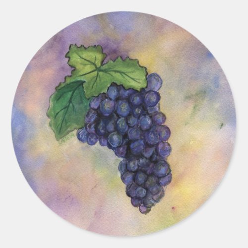 Pinot Noir Wine Grapes Sticker