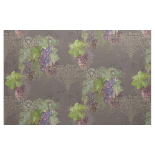 Pinot Noir Wine Grapes Winery Vineyard Home Decor Fabric