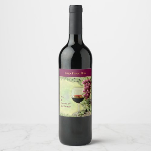 Pinot Noir   Wine Label