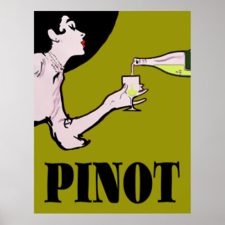 Pinot Wine Vintage Lady Posters