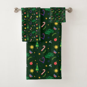 Pinoy Ako Filipino Christmas Pattern Bath Towel Set