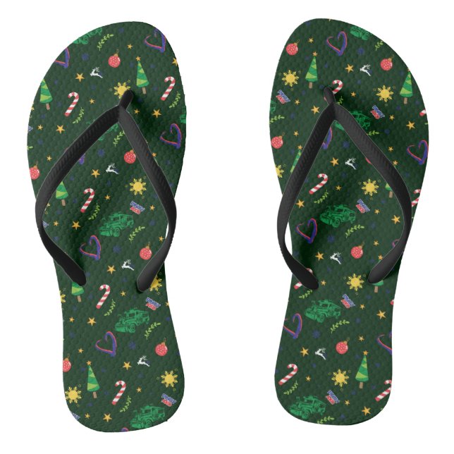 Pinoy Ako Filipino Christmas Pattern Flip Flops (Footbed)