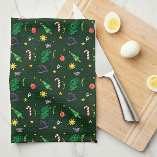 Pinoy Ako Filipino Christmas Pattern Kitchen Towel (Quarter Fold)