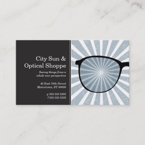 Pinpoint Grungy Rays Glasses Business Card
