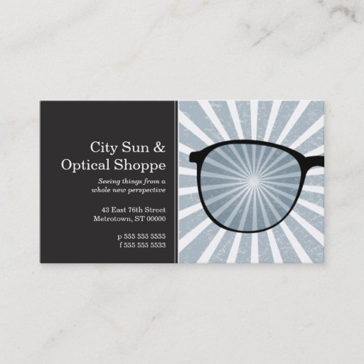 Customizable Pinpoint Grungy Rays Glasses Business Card Templates
