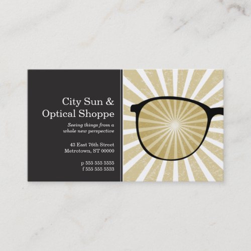 Pinpoint Grungy Rays Glasses Business Card