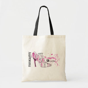pinqshue doodle budget tote bag