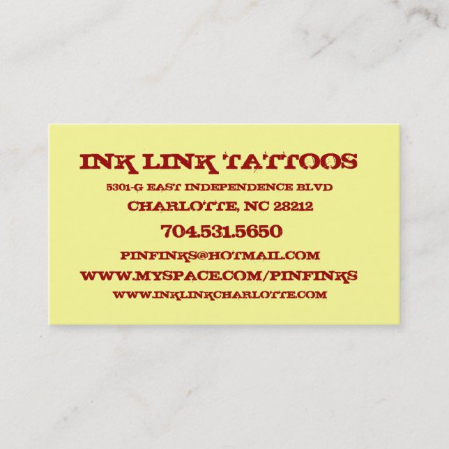 Pin's Business Card (Front)