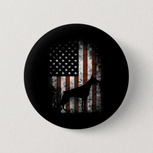 Pinscher American Flag Patriotic Gifts Button