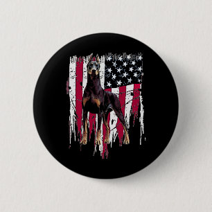 Pinscher American Flag Usa Awesome  Button
